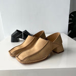 Small New Leather Single Shoes Women's Retro Square Head Thick Middle Heel