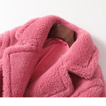 Granule Sheep Shearing Women Long Teddy Fur Coat