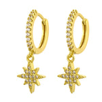 Silver Shiny  Star Hoop Earrings For Women Hot Danity Gold Silver Color Party Jewelry