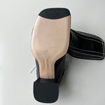Small New Leather Single Shoes Women's Retro Square Head Thick Middle Heel