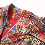 Ladies Vintage Print Stitching Slim Shirt Dress