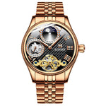 Men's Automatic Mechanical Skeleton Waterproof Stainless Steel Watch