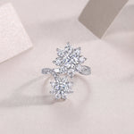 1Petal Morning Dew - A Fashionable Diamond Jewelry Piece Set With 1-carat Moissanite S925 Sterling Silver And Platinum Diamond Ring Prohibit TikTok sales