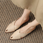 Chunky Heel Mid Heel Hollow-out High-grade Sense Closed-toe Slippers