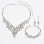 Diamond-shaped Jewelry Necklace Bracelet Earrings For Women