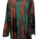 Self-pick-up Women's Plus Size Soft Round Neck Long Sleeve Top Casual Tie-Dye T-Shirt Only Self-pickup Is Supported