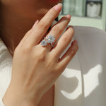 1Petal Morning Dew - A Fashionable Diamond Jewelry Piece Set With 1-carat Moissanite S925 Sterling Silver And Platinum Diamond Ring Prohibit TikTok sales