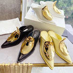 French Style Pointed Toe Kitten Heel